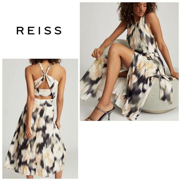 New. Reiss midi dress with twist back. Size 2. Retails $425 - Picture 1 of 16